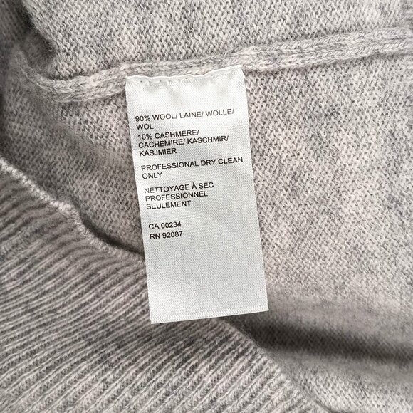Saks Fifth Avenue Off The Shoulder Cashmere Wool Blend Knit Sweater Gray Sz Sm - Picture 10 of 11